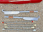 Vtg Red Sparkle Vinyl Bag Batons Lot Samoan Fire Knives Spinning Twirling Kit