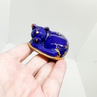 Vtg Franklin Mint Curio Cabinet Cat Limoges Porcelain Floral Figurine Rare Htf