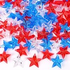120pcs Patriotic Acrylic Star Ornaments Translucent Blue Transparent Red