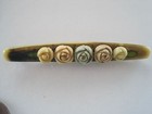 Barrette Hair Jewelry Flowers Bakelite   Antique Vintage 