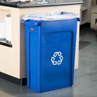 Rubbermaid Slim Jim 23 Gal Blue Recycling Bin Rectangular Trash Container