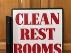 Sinclair Clean Rest Rooms Sign Gas Oil Double Side Vintage Style Wall Decor