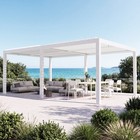 Outdoor Louvered Pergola With Adjustable Louvered Roof Gutter Guard For Patio