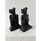 Vintage Cast Iron Scottie Dog Bookends Black Heavy Duty Mantel Decor Vtg