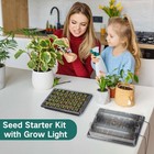 Seed Starter Tray With Grow Light  2 Packs 80 Cells Seed Starting Kit  Reusable
