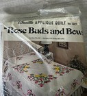 Vtg Bucilla Applique Quilt Kit Rose Buds   Bows 90x103  Double Bed No  3329 Usa