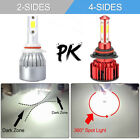 9005 9006 Led Headlights Kit Combo Bulbs 6500k High Low Beam Super White Bright
