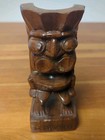 Vintage Wooden Tiki Statue Figure Hand Carved Engraved  hawaii  6 5  