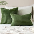 Pack Of 2 Corduroy Decorative Throw Pillow 20  X 12   pack Of 2  Moss Green