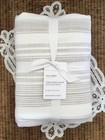 Pottery Barn Hawthorn Stripe Full queen Duvet Cover   2 Standard Shams Taupe New