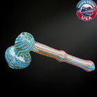 7  Heavy Duty Dual Color  Glass Bubbler - Hammer Style Water  Bong Pipe -teal