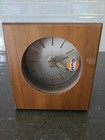 Gulf Oil Quartz Desk Clock Genuine Wood Case - 5 1 4  H X 4 1 2  W X 3  D