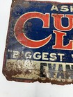 Antique Tin Sign Curlee Clothes Evans   Foster  Curlee Clothing Company 19 x9 