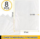 8 Pack Plastic Drop Cloth  9x12 Ft Plastic Sheeting For Painting  Dust-proof Tea