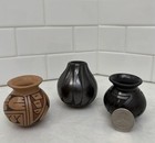 Miniature New Mexico Pueblo   Mata Ortiz Blackware   Nm Pueblo Redware Pottery
