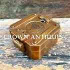 Antique Vintage Brass Solid Kelvin  hughes 1917 Brunton Compass With Leather Box
