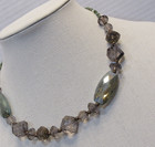 Vintage Faceted Bead Necklace Cottage Kitschy Eclectic Retro Filigree Victorian