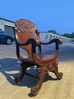 Antique Renaissance Revival Carved Wood Throne Chair