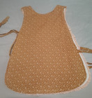 Vintage Handmade Pinafore Apron Calico Floral Mustard Eyelet Smock 26x18