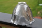 Vintage Scalloped Holophane Ribbed Glass Lamp light Shade-2-1 4  Fitter 5 x6-5 8