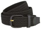 7001 Men s Leather Covered Buckle Woven Elastic Stretch Belt 1-1 4  Wide