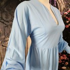 Vintage 1970s Dress Maxi Floor Length Baby Blue Balloon Sleeves
