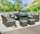 Patio Furniture Sets 7-pieces Outdoor Sectional Sofa Rattan Wicker Sofa W  Table