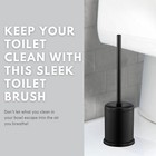 Toilettree Products Bathroom Toilet Cleaning Brush   Holder Set With Lid  Black 
