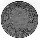 1903 H Canada 50 Cents Silver Coin - Very Good