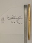 Sheaffer Skripsert Pinstripe Gold Metal Fountain Pen 14k Gold Nib Working