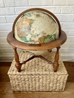 Vintage Replogle Raised Topography 12    Globe W  Wooden Stand