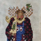Handmade Cross Stitch Reindeer Stocking