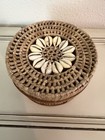 Vintage Tiki Puka Shell Coasters Set Of  4 Box Basket Beach Tiki Bar