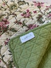 Waverly Quilted Table Runner  Green Pink Paisley Floral  Cotton  13x62 