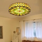 Vintage Tiffany Style Ceiling Light Flush Mount Lamp Stained Glass Chandelier Us