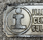 Vintage Illinois Central Gulf Belt Buckle Distressed Silver Tone