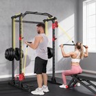 1500lbs Power Cage Power Squat Rack With Cable Crossover For Home Gym Strength