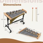 32 Note Marimba W rubber Wood Base Resonance Tubes Mallets Adjustable Stand
