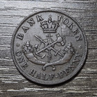 1850 Bank Of Upper Canada Half Penny Bank Token  Pb2540     free Shipping  
