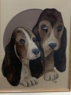 Basset Hound Reverse Glass Painting By Artist Mccoon 1990    puppy Love   