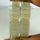 79 60cts 100  Natural Carved  Fluorite Pair Fancy Cabochon Gemstones 12x 46x06mm