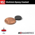 12mm X 2mm Epoxy Coated Super Strong N52 Rare Earth Neodymium Magnet Disc 12x2mm