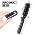 2pcs Mini Folding Hair Brush Boar Bristle Pocket Travel Beard Comb