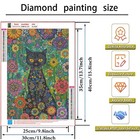 Black Cat Diamond Art Kits For Adults   Beginners  Flowers Animal Diamond Painti