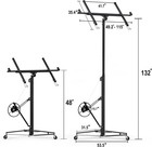 11x4ft Drywall Lift Rolling Panel Lifter Sheetrock Hoist Jack With 360   Wheels