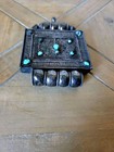 Antique 19th Century Silver   Turquoise Tibetan Gau Box Amulet Pendant Filigree