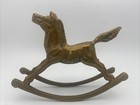Vintage Solid Brass Rocking Horse Metal Figurine Equestrian Home Decor 5 5 X 7   