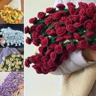 Crochet Flowers Rose Bouquet Blanket Handmade soft And Lightweight Material Pack