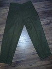 Gap Vintage Mens 75  Wool Pleated Trousers Green 34x30 Tapered Pants