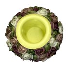Ganz Floral Rose Candleholder Resin Votive Holder Pink Purple